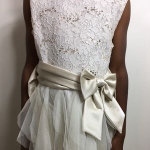Lace Cream & White Dress